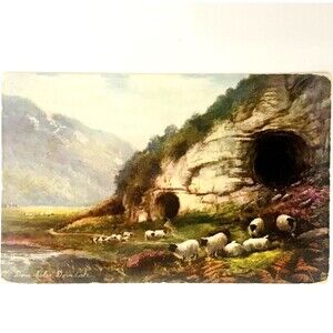 Tucks Oilette Postcard Dove Holes Dovedale Cave George V Stamp Posted 1906 Sheep